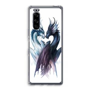 CaseCompany Yin Yang Dragons: Sony Xperia 5 Transparant Hoesje