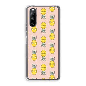 CaseCompany Ananas: Sony Xperia 10 III Transparant Hoesje