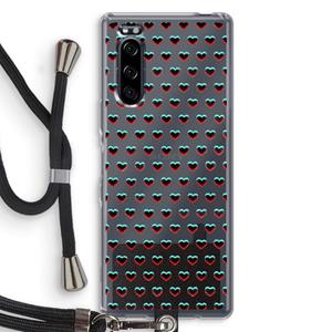 CaseCompany Hartjes: Sony Xperia 5 Transparant Hoesje met koord