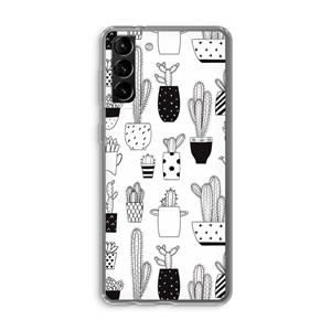 CaseCompany Cactusmotief: Samsung Galaxy S21 Plus Transparant Hoesje