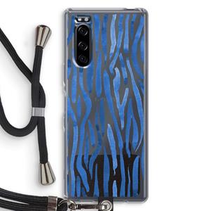 CaseCompany Blauwe nerven: Sony Xperia 5 Transparant Hoesje met koord