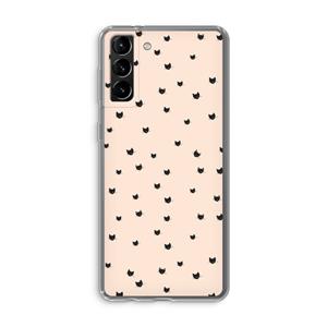 CaseCompany Kleine kattenkopjes: Samsung Galaxy S21 Plus Transparant Hoesje