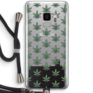 CaseCompany Weed: Samsung Galaxy S9 Transparant Hoesje met koord