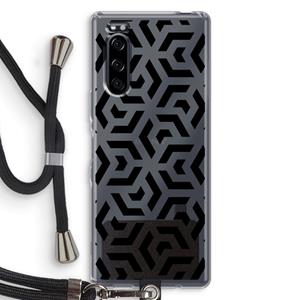 CaseCompany Crazy pattern: Sony Xperia 5 Transparant Hoesje met koord