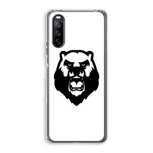 CaseCompany Angry Bear (white): Sony Xperia 10 III Transparant Hoesje