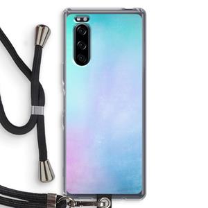 CaseCompany mist pastel: Sony Xperia 5 Transparant Hoesje met koord