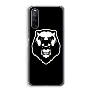 CaseCompany Angry Bear (black): Sony Xperia 10 III Transparant Hoesje