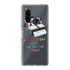 CaseCompany Smile: Sony Xperia 5 Transparant Hoesje