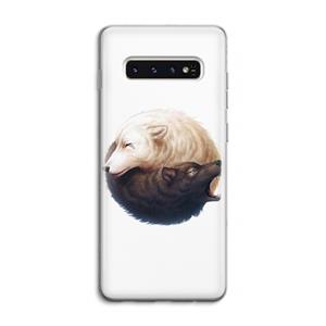 CaseCompany Yin Yang Wolves: Samsung Galaxy S10 4G Transparant Hoesje