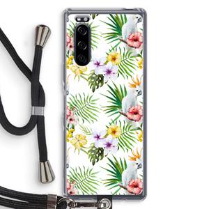 CaseCompany Gele kuif: Sony Xperia 5 Transparant Hoesje met koord