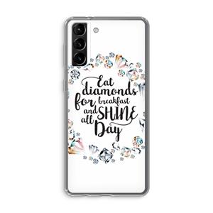 CaseCompany Diamonds: Samsung Galaxy S21 Plus Transparant Hoesje