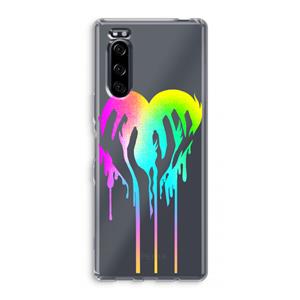 CaseCompany Hold My Heart: Sony Xperia 5 Transparant Hoesje