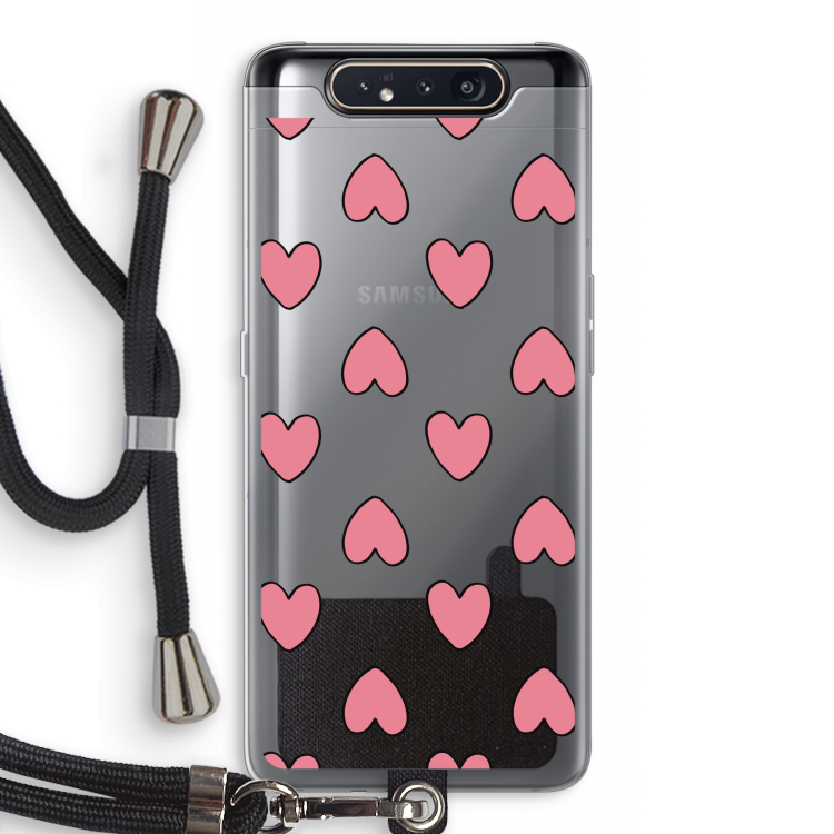 CaseCompany Ondersteboven verliefd: Samsung Galaxy A80 Transparant Hoesje met koord