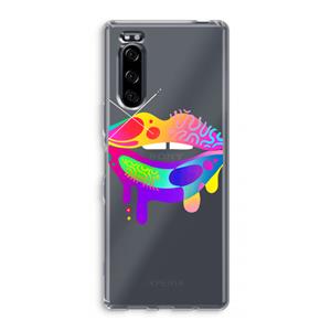 CaseCompany Lip Palette: Sony Xperia 5 Transparant Hoesje
