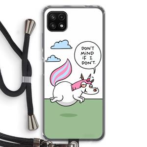 CaseCompany Unicorn: Samsung Galaxy A22 5G Transparant Hoesje met koord