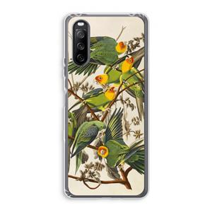 CaseCompany Carolinaparkiet: Sony Xperia 10 III Transparant Hoesje