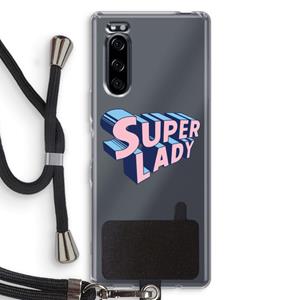 CaseCompany Superlady: Sony Xperia 5 Transparant Hoesje met koord