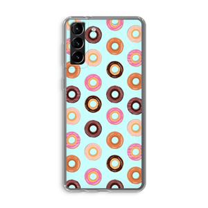 CaseCompany Donuts: Samsung Galaxy S21 Plus Transparant Hoesje