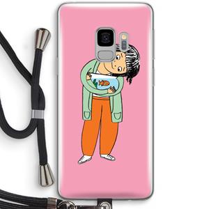 CaseCompany Visknuffel: Samsung Galaxy S9 Transparant Hoesje met koord