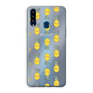 CaseCompany Ananas: Samsung Galaxy A20s Transparant Hoesje