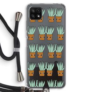 CaseCompany Sansevieria: Samsung Galaxy A22 5G Transparant Hoesje met koord