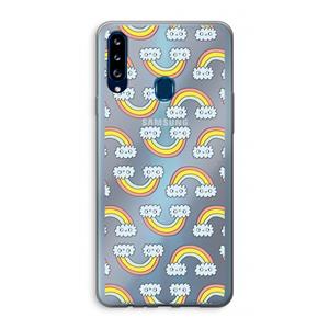 CaseCompany Regenboog: Samsung Galaxy A20s Transparant Hoesje
