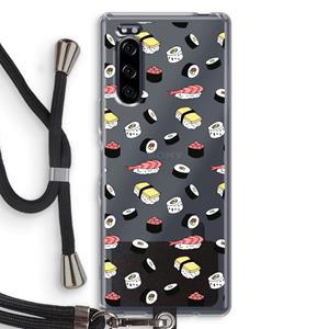 CaseCompany Sushi time: Sony Xperia 5 Transparant Hoesje met koord