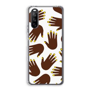 CaseCompany Hands dark: Sony Xperia 10 III Transparant Hoesje