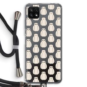 CaseCompany Uilen: Samsung Galaxy A22 5G Transparant Hoesje met koord