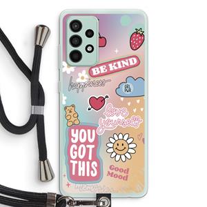CaseCompany Positivity: Samsung Galaxy A52s 5G Transparant Hoesje met koord
