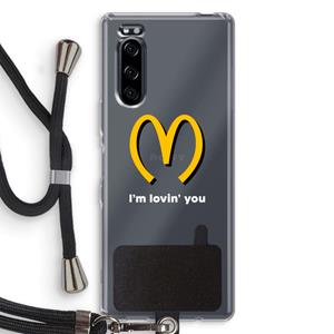 CaseCompany I'm lovin' you: Sony Xperia 5 Transparant Hoesje met koord