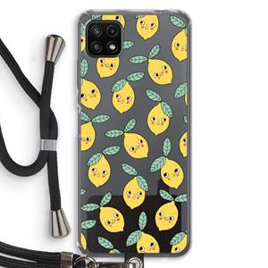 CaseCompany Citroenen: Samsung Galaxy A22 5G Transparant Hoesje met koord