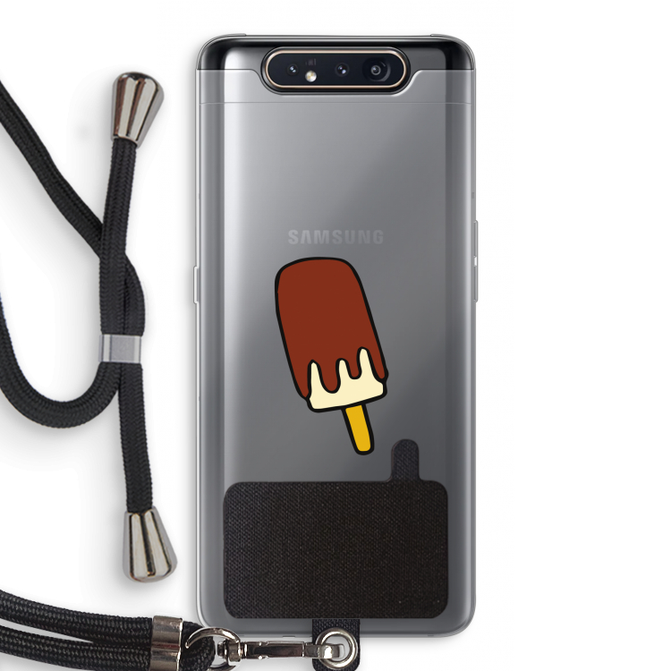 CaseCompany Frisco: Samsung Galaxy A80 Transparant Hoesje met koord