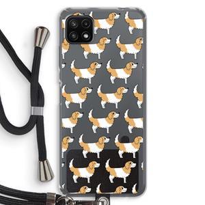 CaseCompany Doggy: Samsung Galaxy A22 5G Transparant Hoesje met koord