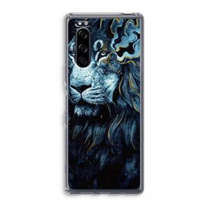 CaseCompany Darkness Lion: Sony Xperia 5 Transparant Hoesje