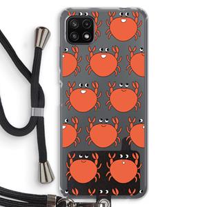 CaseCompany Krab: Samsung Galaxy A22 5G Transparant Hoesje met koord
