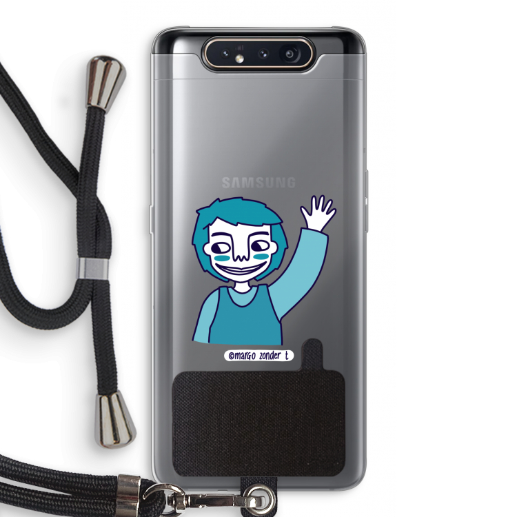 CaseCompany Zwaai: Samsung Galaxy A80 Transparant Hoesje met koord