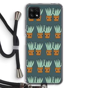 CaseCompany Sansevieria: Samsung Galaxy A22 5G Transparant Hoesje met koord