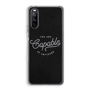 CaseCompany Capable: Sony Xperia 10 III Transparant Hoesje
