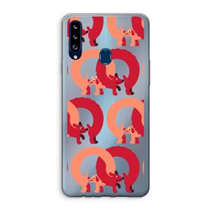 CaseCompany Dogs: Samsung Galaxy A20s Transparant Hoesje