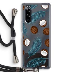 CaseCompany Kokosnoot roze: Sony Xperia 5 Transparant Hoesje met koord