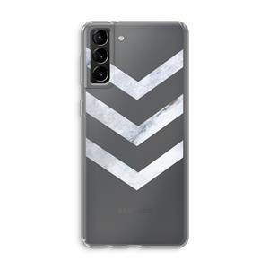 CaseCompany Marmeren pijlen: Samsung Galaxy S21 Plus Transparant Hoesje