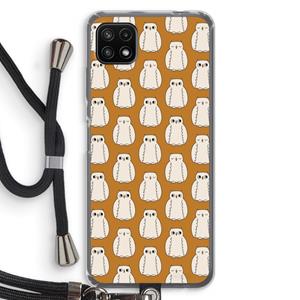 CaseCompany Uilen: Samsung Galaxy A22 5G Transparant Hoesje met koord