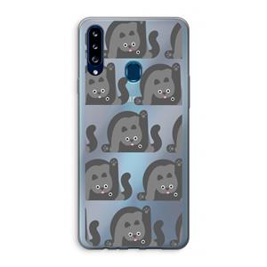 CaseCompany Cats: Samsung Galaxy A20s Transparant Hoesje