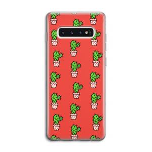 CaseCompany Mini cactus: Samsung Galaxy S10 4G Transparant Hoesje