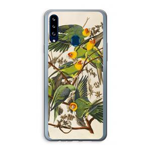 CaseCompany Carolinaparkiet: Samsung Galaxy A20s Transparant Hoesje