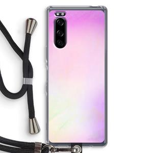 CaseCompany Flow mist pastel: Sony Xperia 5 Transparant Hoesje met koord