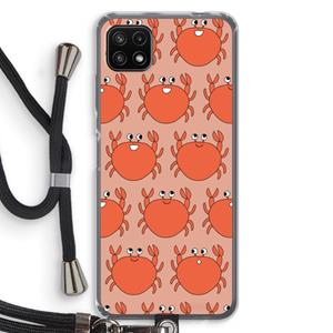 CaseCompany Krab: Samsung Galaxy A22 5G Transparant Hoesje met koord