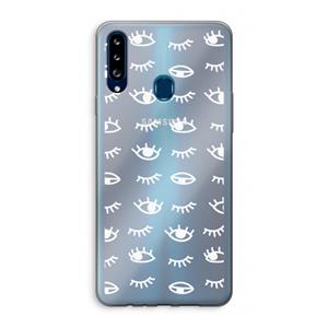 CaseCompany Eye pattern #3: Samsung Galaxy A20s Transparant Hoesje