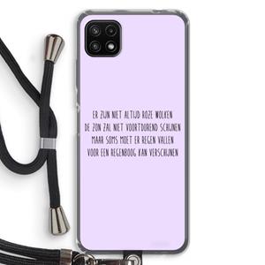 CaseCompany Regenboog: Samsung Galaxy A22 5G Transparant Hoesje met koord